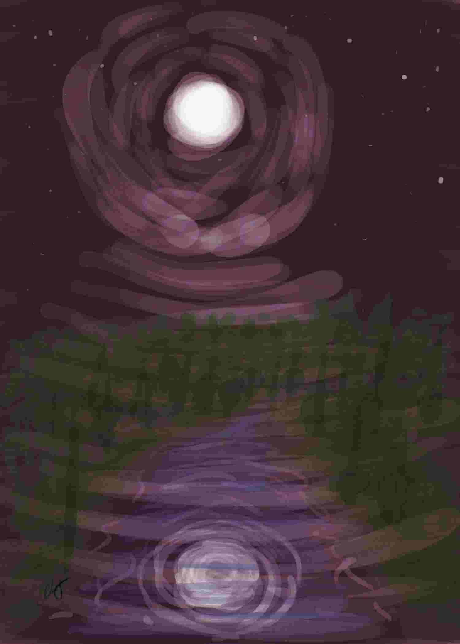 artwork titled 'Moon Over River'